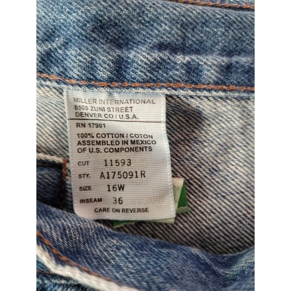 Rockies Jeans Womens 16W High Rise Bareback Front Yoke‎ Vtg Western 36x35